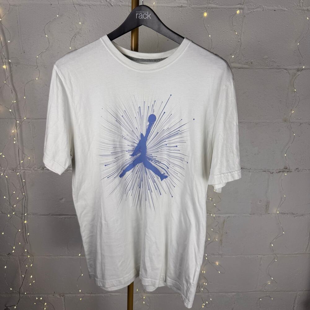 jordan men’s XL 100% cotton white graphic t-shirt jumpman basketball